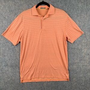 Tasc Performance Men Medium orange‎ paisley print short sleeve lightweight polo
